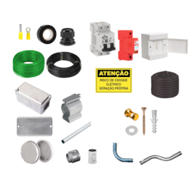 Kit Completo Material CA para Kit Gerador solar com Inversor String até 4kW