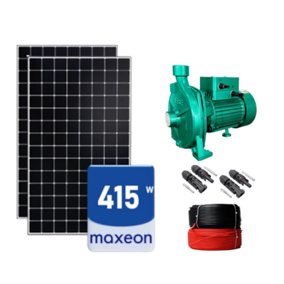 Kit de bombeamento solar Bomba Ebara  560W 72V 28MCA e 2 Painéis Maxeon 415W 