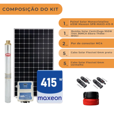 Segunda imagem do produto Kit de bombeamento solar Bomba Ebara Submersa 3