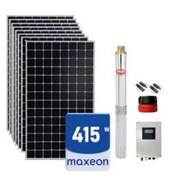 Kit de bombeamento solar Bomba Ebara Submersa Solar 2200W 280V 270MCA e 8 Painéis Maxeon 415W