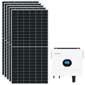 Kit Energia Rural 350kWh/mês Inversor Growatt 6kW 48V 220V