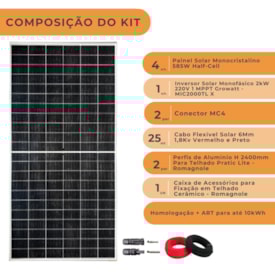 Segunda imagem do produto Kit Energia Solar 300kwh Mês com Homologação Brasil