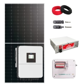 Kit Energia Solar 491kWh/mês Híbrido Deye 220V e Bateria de Lítio 5kWh 220/48V