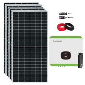 Kit Energia Solar 500kWh Mês Monocristalino Inversor Growatt 3kW 220V