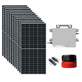 Kit Energia Solar Ongrid 1000kWh Mês 7,44kWp 12 Painel Bifacial 585W Microinversor 220V Deye
