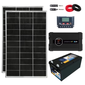 Kit Energia Solar para Starlink - 10h/dia até 1280Wh/dia com Inversor JFA 12V/127V