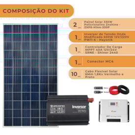 Segunda imagem do produto Kit Energia Solar Para Starlink 600Wh 12V/220V
