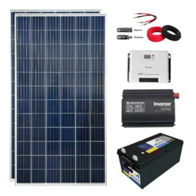 Kit Energia Solar Para Starlink 600Wh 12V/220V com Bateria de Chumbo Moura