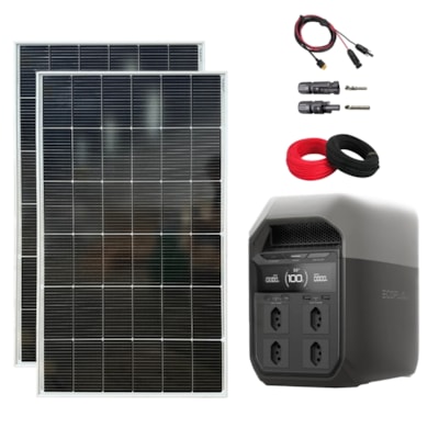 Kit Estação de Energia Ecoflow Delta 3 127V 1800W com 2 Painéis 160W
