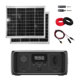Kit Estação de Energia Ecoflow River 3 127V 300W 245Wh com 2 Painéis 30W