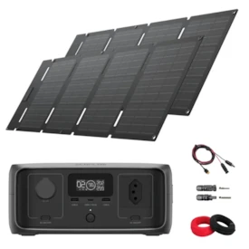 Kit Estação de Energia Ecoflow River 3 127V 300W 245Wh com 2 Painéis 45W