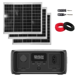 Kit Estação de Energia Ecoflow River 3 127V 300W 245Wh com 3 Painéis 30W
