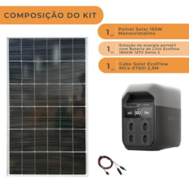 Segunda imagem do produto Kit Estação Energia Delta 3 PLUS 220V + Painel Solar 155w