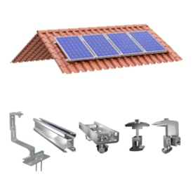Kit Fixação 4 Módulos Para Telhado Cerâmico 1200MM Solar Group
