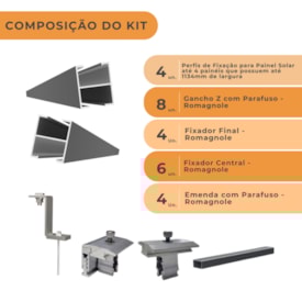 Segunda imagem do produto Kit Fixação Painel Solar até 620W Telha Ondulada Romagnole