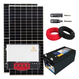 Kit Gerador Solar 139,5kW/Mês Controlador MPPT 40A Batelão