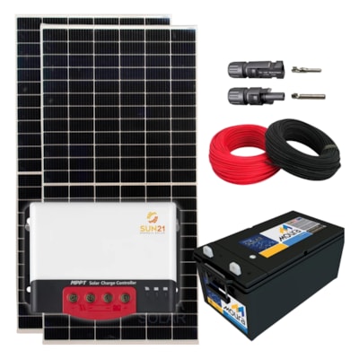 Kit Gerador Solar 139,5kW/Mês Controlador MPPT 40A Batelão