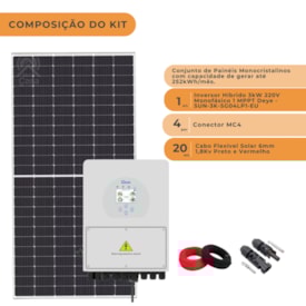 Segunda imagem do produto Kit Gerador Solar 252 kW/mês Residencial Inversor 220v Deye