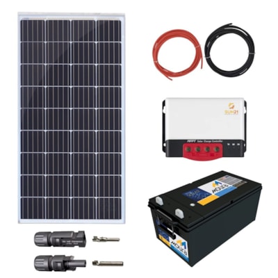 Kit Gerador Solar 465w Controlador de Carga e Baterias
