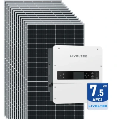 Kit Gerador Solar Hibrido 1200kWh/mês ou 10,5kWp Livoltek 7,5kW Mono 220V