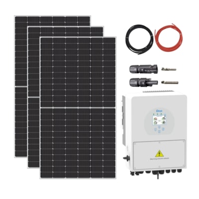 Kit Gerador Solar Híbrido 258 kW/mês Residencial Inversor 220v Deye