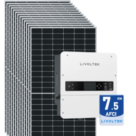 Kit Gerador Solar Hibrido 900kWh/mês ou 7,6kWp Livoltek 7,5kW Mono 220V