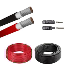 Kit Ligação Painel Solar 5 metros de Cabo Com Conector MC4