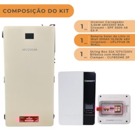 Segunda imagem do produto Kit No-Break com Bateria Solar de Lítio 200Ah Unipower