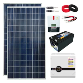 Kit Off-Grid 2680W/dia com Inversor 24V/127V e Bateria 234Ah