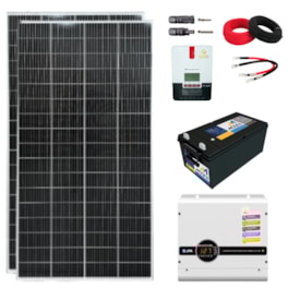 Kit Off-Grid 2720W/dia com Inversor 24V/127V e Bateria 234Ah