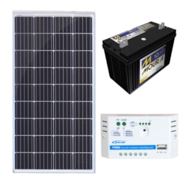 Kit Painel 155w Controlador 10A Epever Bateria 111Ah Moura