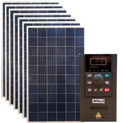 Kit Painel 280W Com Inversor/Driver de conversão Bomba Comum CA Trifásica 220V de 1CV a 3CV