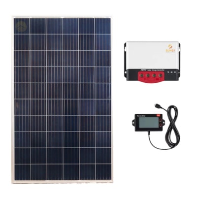 Kit Painel 280w Controlador MPPT 20A Medidor Sun21