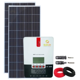 Kit Painel 300W Resun Controlador Solar 30a M3024 Sun21 Mppt