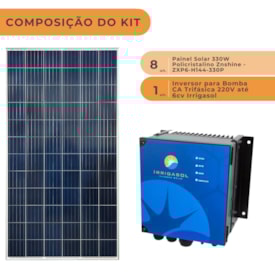 Segunda imagem do produto Kit Painel 330W com Driver p/ Bomba CA Trifásica 220V até 6cv