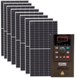 Kit Painel 550W Com Inversor/Driver de conversão Bomba Comum CA Trifásica 220V de 1CV a 3CV