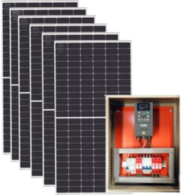 Kit Painel 550W Com Quadro Elétrico e Inversor/Driver de conversão Bomba Comum CA Trifásica 220V de 1CV a 3CV