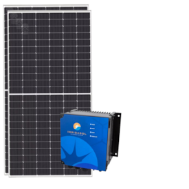 Kit Painel 550W + Driver p/ Bomba CA 3cv + Estrutura Solo