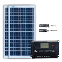 Kit Painel 60w Policristalino Com Controlador MPPT 20a Mc4 Kit Painel 60w Policristalino Com Controlador MPPT 20a Mc4
