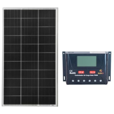 Kit Painel Monocristalino 160w Com Controlador De Carga 30a