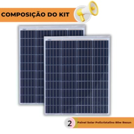 Segunda imagem do produto Kit Painel Solar 150W/160W Resun Policristalino