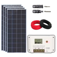 Kit Painel Solar 150W Resun Controlador SRNE 20A PWM 24V Kit Painel Solar 150W Resun Controlador SRNE 20A PWM 24V