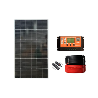 Kit Painel Solar 155w + Controlador + Cabos e Conectores - Para Eletrificadores De Cercas Rurais