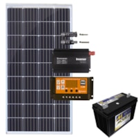 Kit Painel Solar 155w Resun Controlador 30A 12v/220v Com Bateria Kit Painel Solar 155w Resun Controlador 30A 12v/220v Com Bateria
