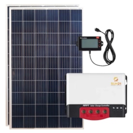 Kit Painel Solar 280W com Controlador 40A MPPT Com Medidor