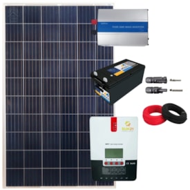 Kit Painel Solar 280W Motorhome 24V/220V com Bateria Moura