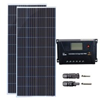 Kit Painel Solar 300w Policristalino Controlador 20A Sun21 e Conector MC4