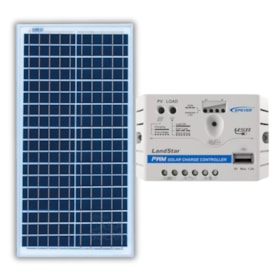 Kit Painel Solar 30w Policristalino com Controlador 5A Epever