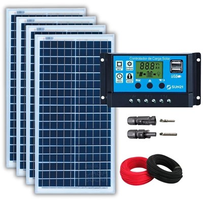Kit Painel Solar 30w Resun 24V Controlador Azulzinho 30A