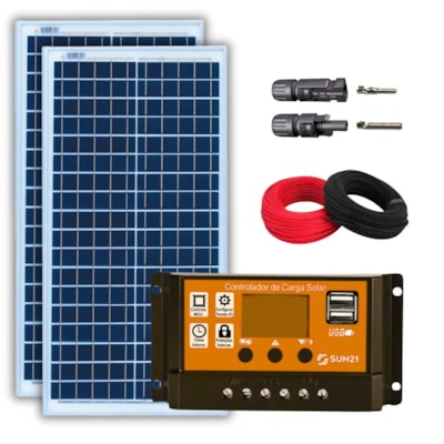 Kit Painel Solar 30w Resun 24V Controlador Laranjinha 30A